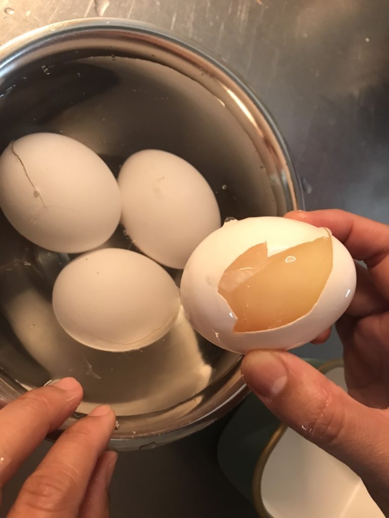 冷凍卵の殻わり